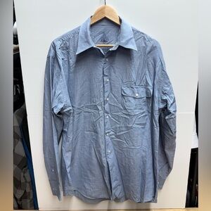 Vintage Custom Hugo Boss Blue Shirt with Red Embroidery